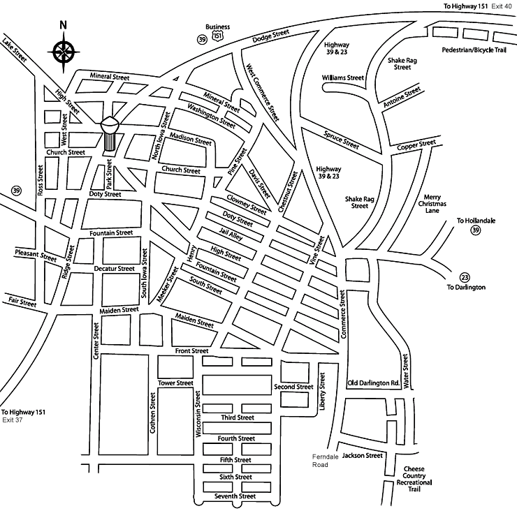 Map of Mineral Point, WI